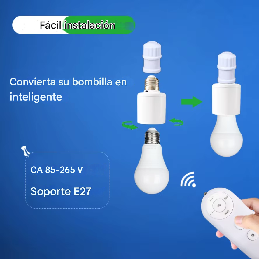 PLAFON BOMBILLO E27 Temporizador control remoto inalámbrico E27 - Imagen 8