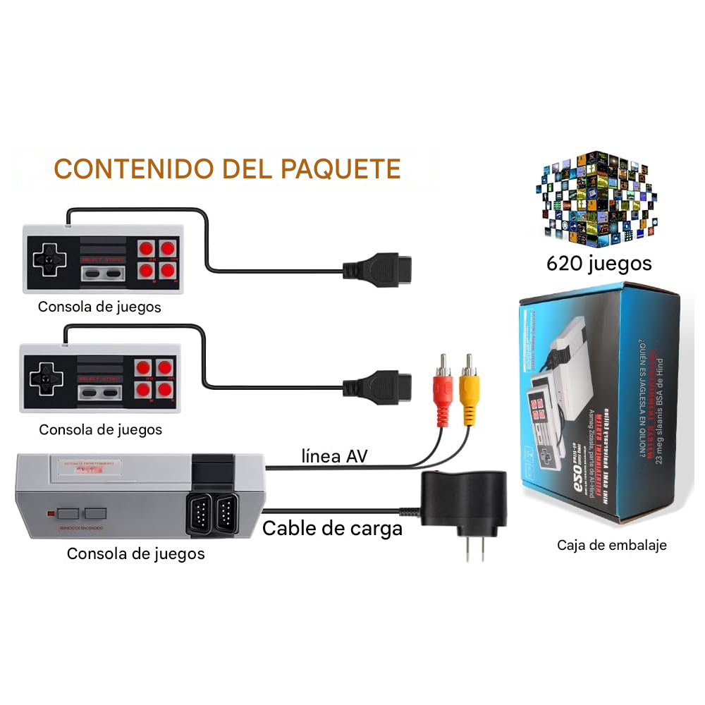 CONSOLA 620 juegos Reproductor portátil classic minigame - Imagen 6