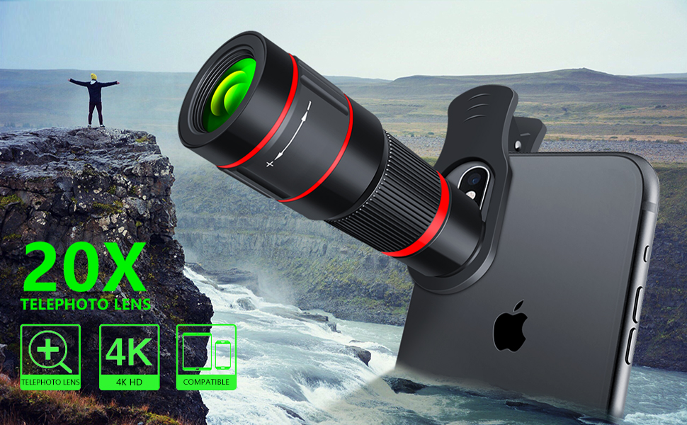 TELESCOPIO para Lente de la cámara del teléfono celular,zoom 20X, WYJ-20X telescope mobile phone