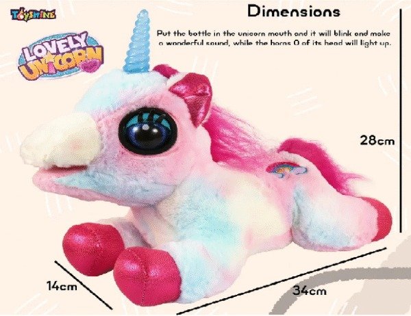 JUGUETE UNICORNIO DE PELUCHE MUSICAL ILUMINADO QUE BRILLA Y CANTA - Imagen 2