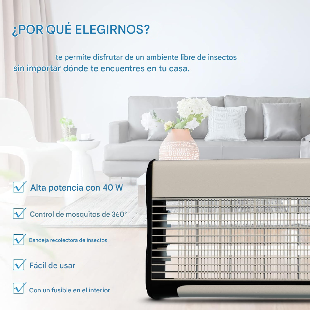 LAMPARA LED ELECTRICAL MOSQUITO ANTI-ZANCUDOS KILLER pestkiller 40cms - Imagen 3