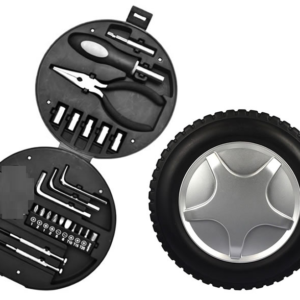 CAJA HERRAMIENTA mini 24 piezas estuche en forma de llanta tire shape tool kit