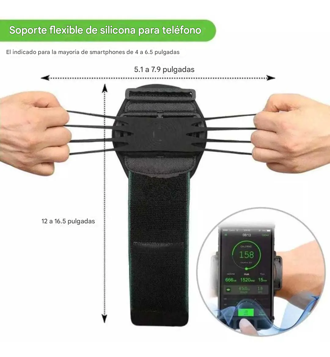 GANCHO PORTACELULAR Caucho Para Brazo, Uso En Deportes, Fitnees - Imagen 2