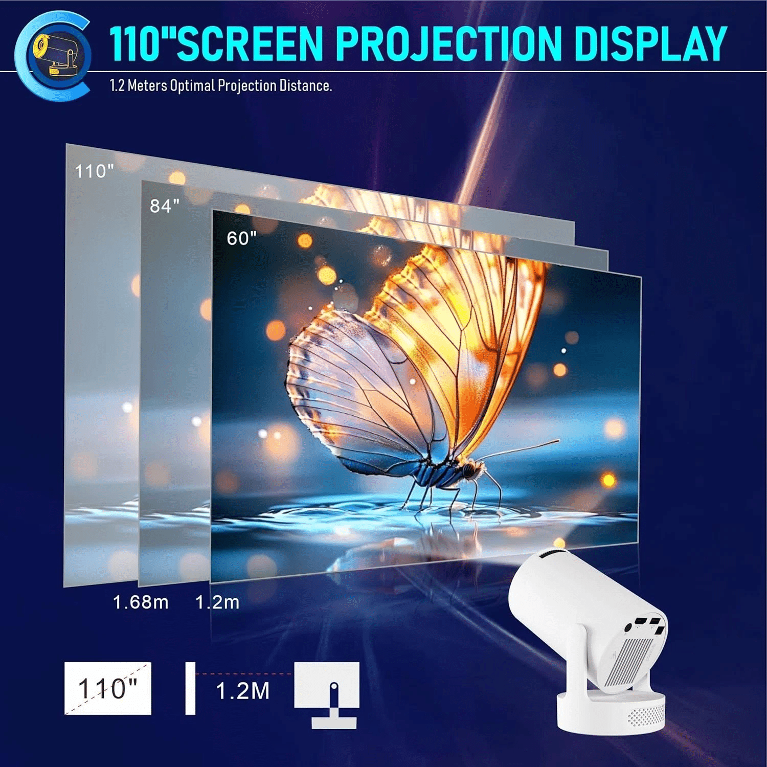 PROYECTOR Mini Projector, HY300Ultra Portable Projector with WiFi (xupermagis) - Imagen 5