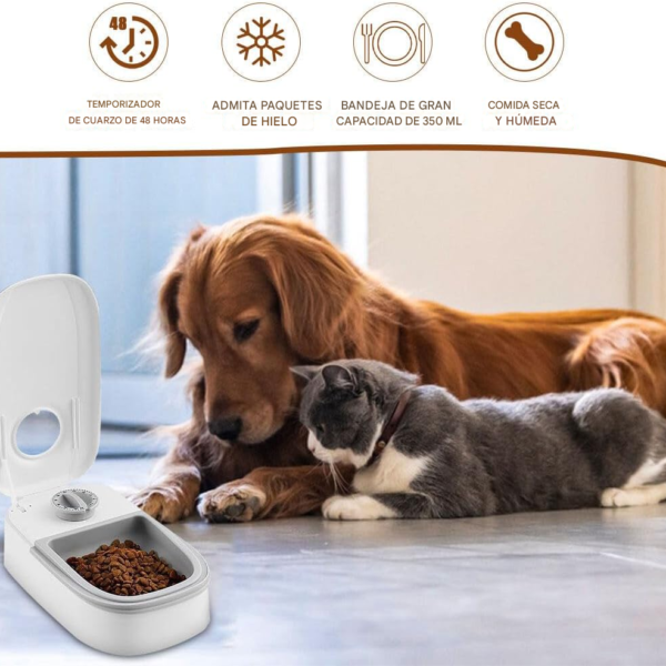 BEBEDERO O COMEDOR  automático mascotas 350 ml, temporizador 48h PET FEEDER pilas