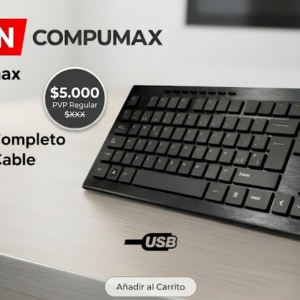 TECLADO USB sin caja PROMO Compumax Español Numérico Cableado USB Negro ck-440u