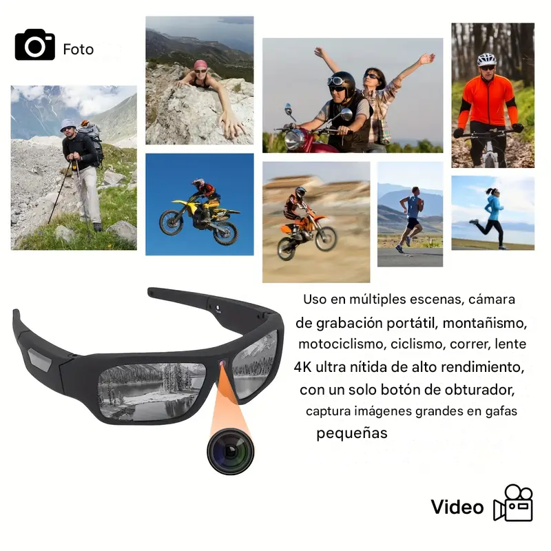 GAFAS CAMARA ACCION DEPORTAVA Andowl Q-SC5000 - Imagen 9