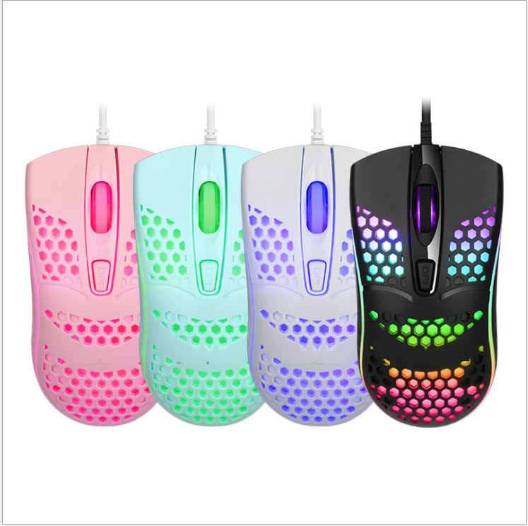 MOUSE GAMER D-110 ultraligero panal de abeja,12800 DPI, 6 botones RGB , cable sin arrastre - Imagen 2