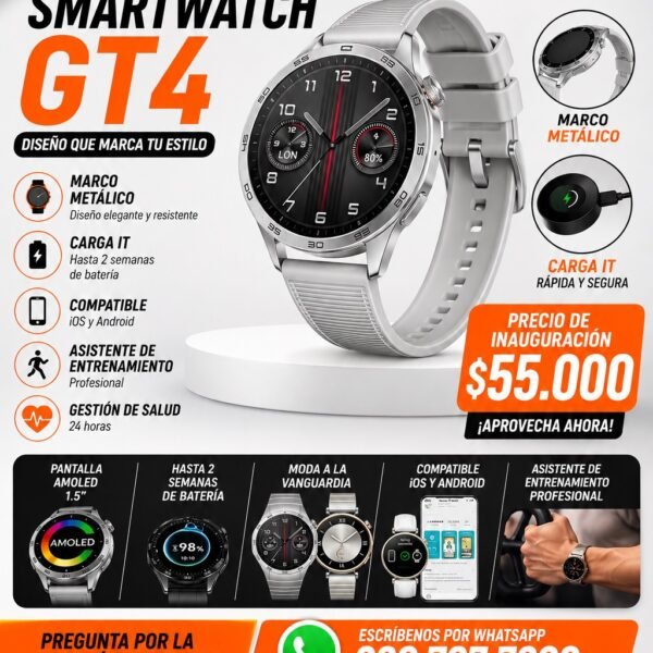 RELOJ Inteligente GT4  Smartwatch Ip67
