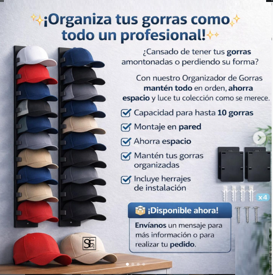 PERCHERO ORGANIZADOR para gorra 10 - Imagen 3