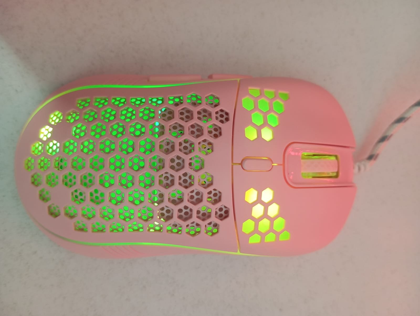 MOUSE GAMER D-110 ultraligero panal de abeja,12800 DPI, 6 botones RGB , cable sin arrastre - Imagen 16