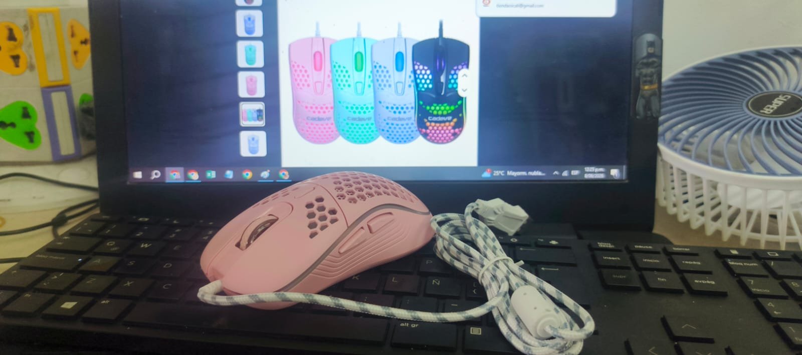 MOUSE GAMER D-110 ultraligero panal de abeja,12800 DPI, 6 botones RGB , cable sin arrastre - Imagen 10