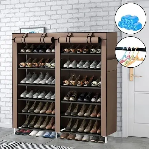 ORGANIZADOR DE ZAPATERO forro 2x6 Nivel (113x107cm) 36 Par multifuncional shoe cabinett - Imagen 3