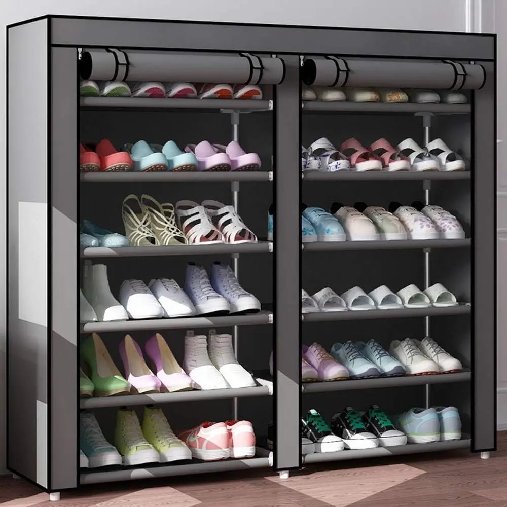 ORGANIZADOR DE ZAPATERO forro 2x6 Nivel (113x107cm) 36 Par multifuncional shoe cabinett - Imagen 4