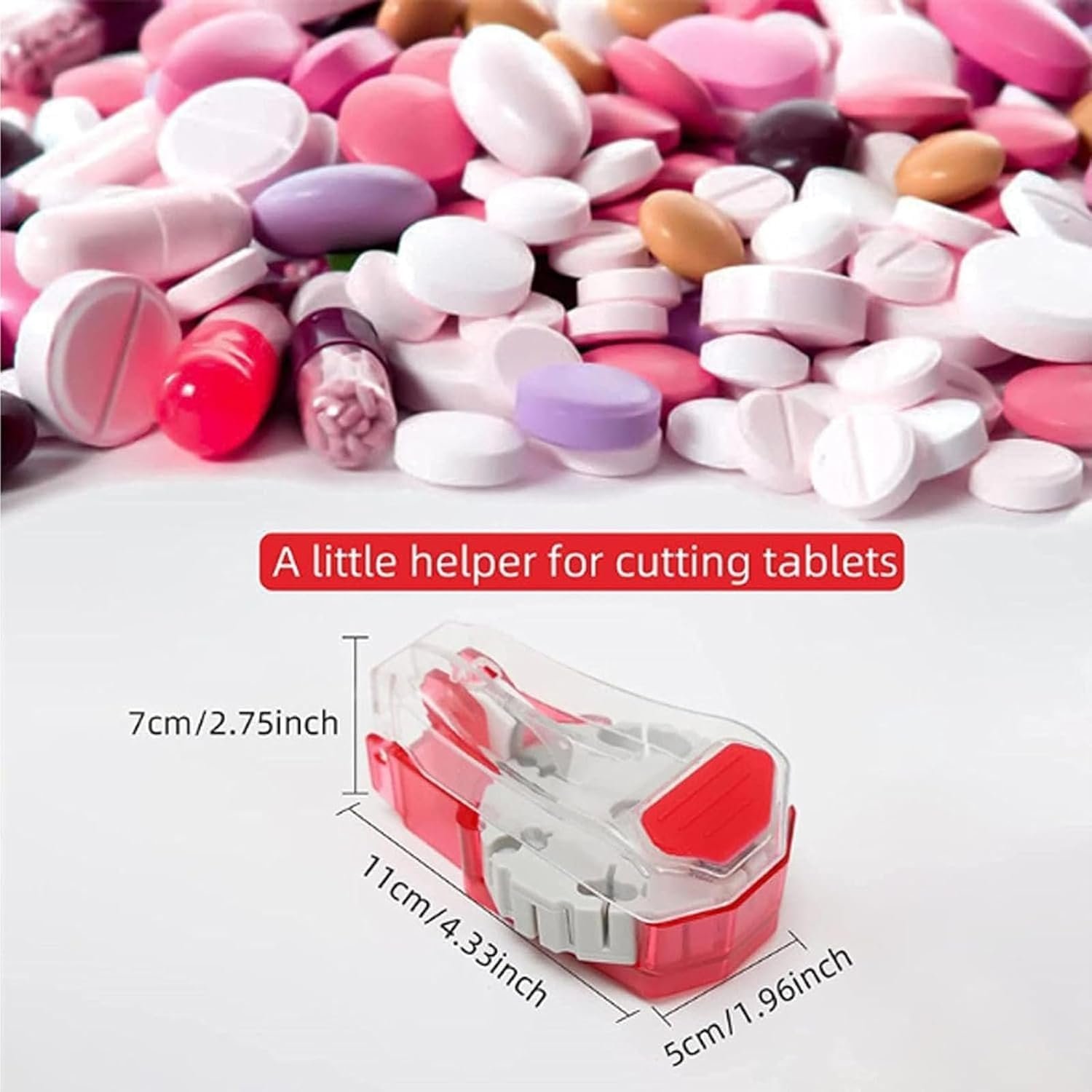 CORTADOR Divisor de píldoras y pastillas con cuchilla autorretráctil universal pill cutter - Imagen 3