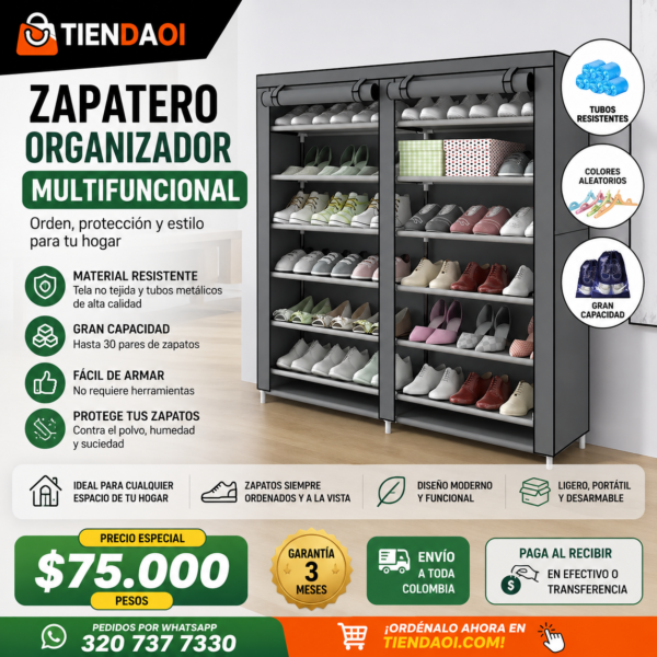 ORGANIZADOR DE ZAPATERO forro 2x6 Nivel  (113x107cm) 36 Par multifuncional shoe cabinett