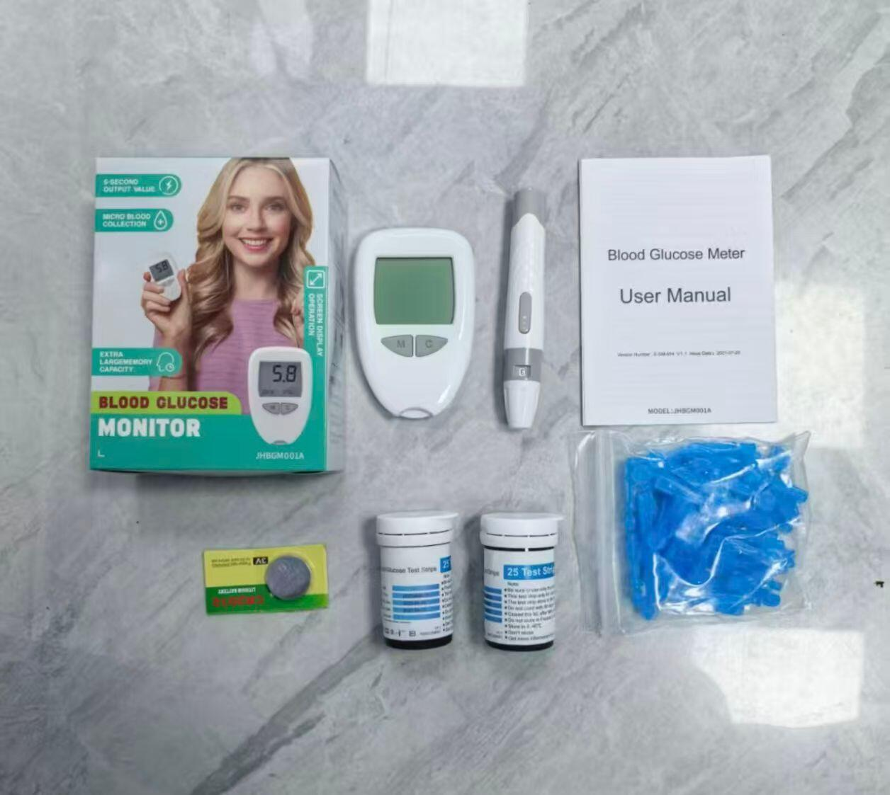 GLUCOMETRO monitoriza la glucosa en sangre el azúcar doméstico 50Tiras 50 Lancetas lapiz - Imagen 2