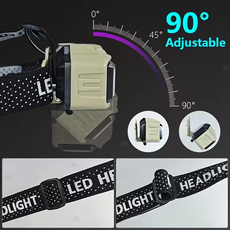 LINTERNA Minera cabeza Frontal BRIGHT HX-817S LED + COB, Recargable, 5 Modos, Resistente al Agua - Imagen 5