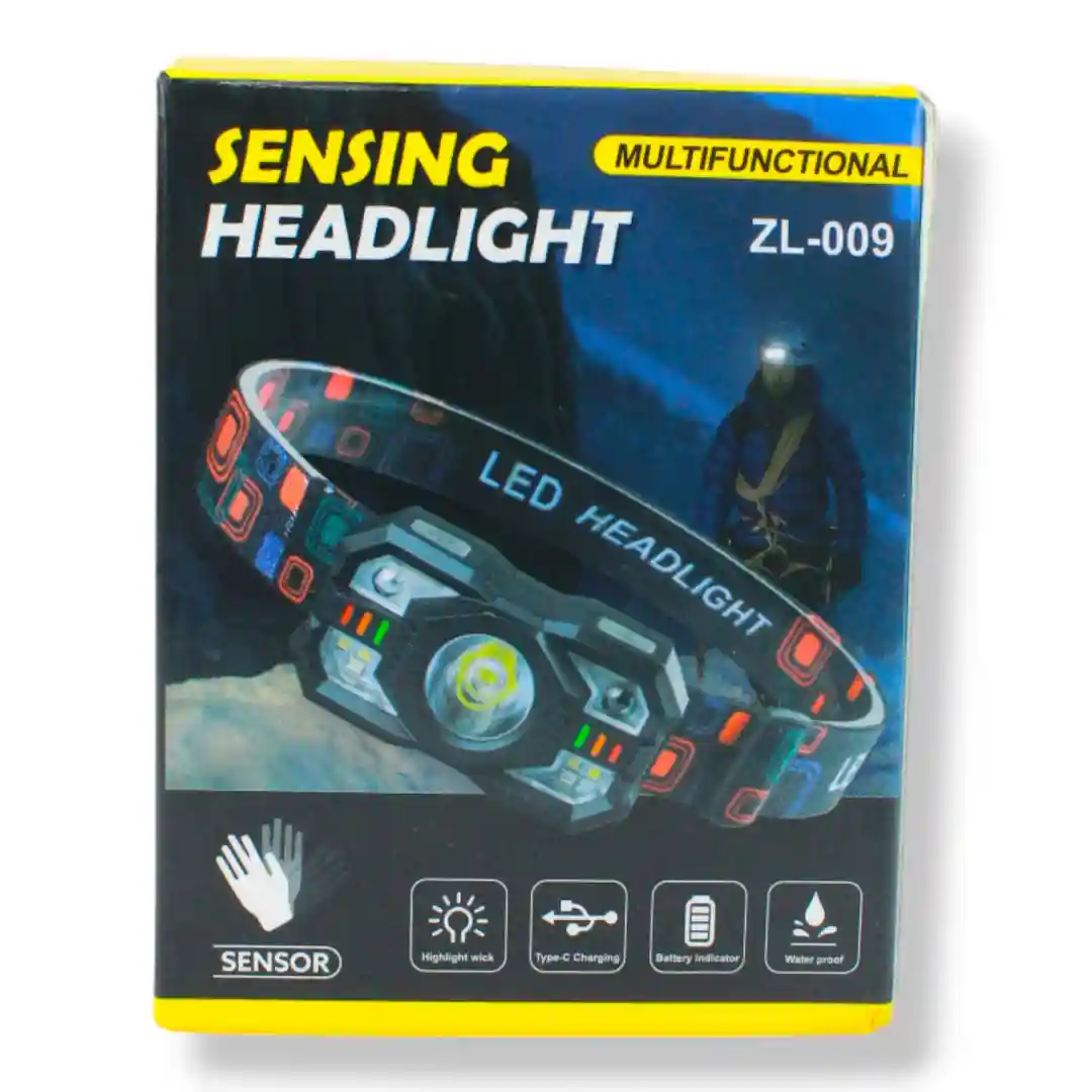 LINTERNA Minera sensor zl-009 usb LED Roja, IPX4, 2000LM, (2x40mil) - Imagen 2
