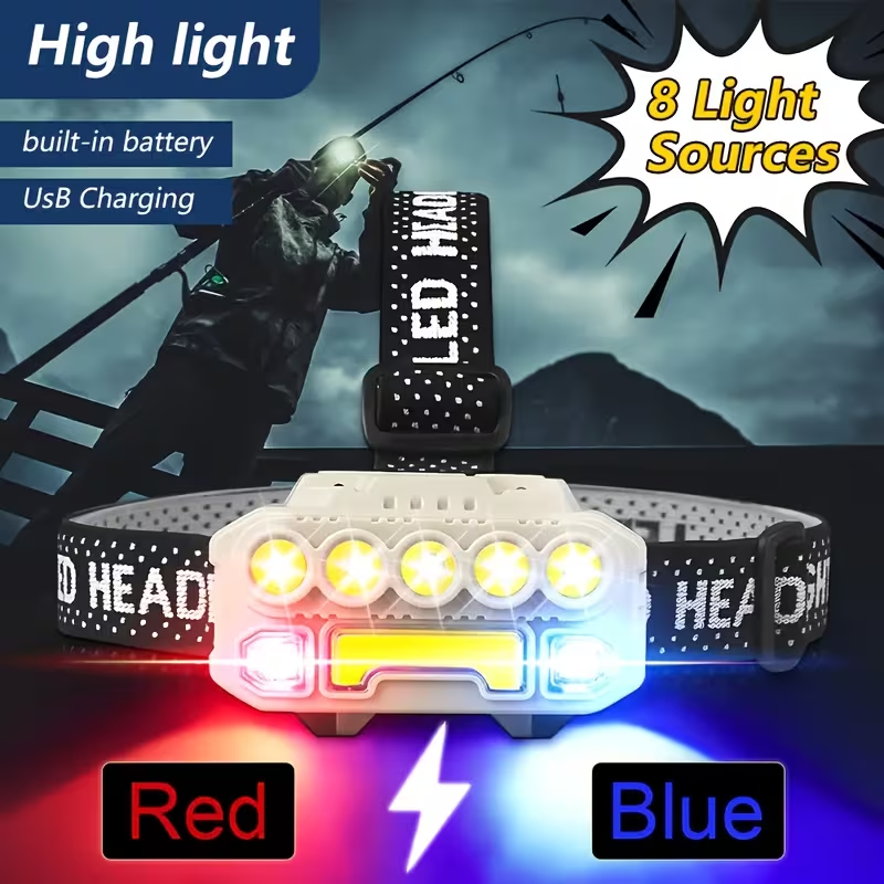 LINTERNA Minera cabeza Frontal BRIGHT HX-817S LED + COB, Recargable, 5 Modos, Resistente al Agua - Imagen 4