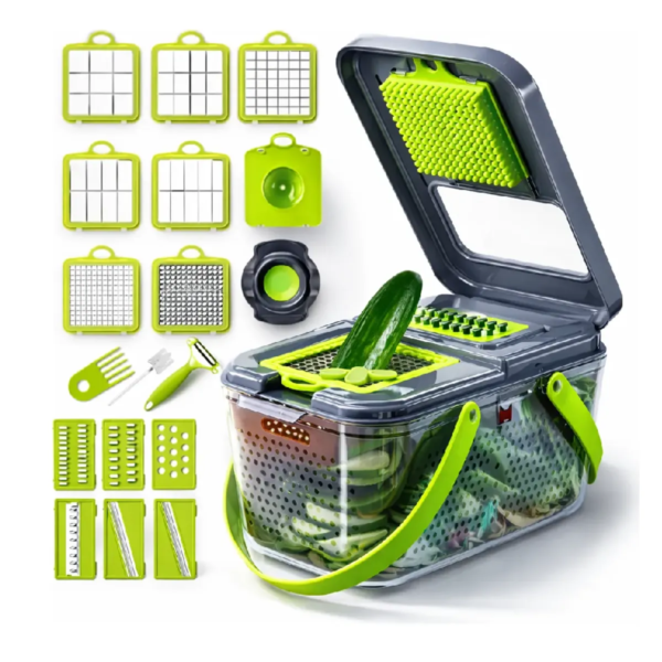 CORTADOR Picatodo De Verduras Multifuncional 22 Piezas Picador Manual VEGGIE SLICER