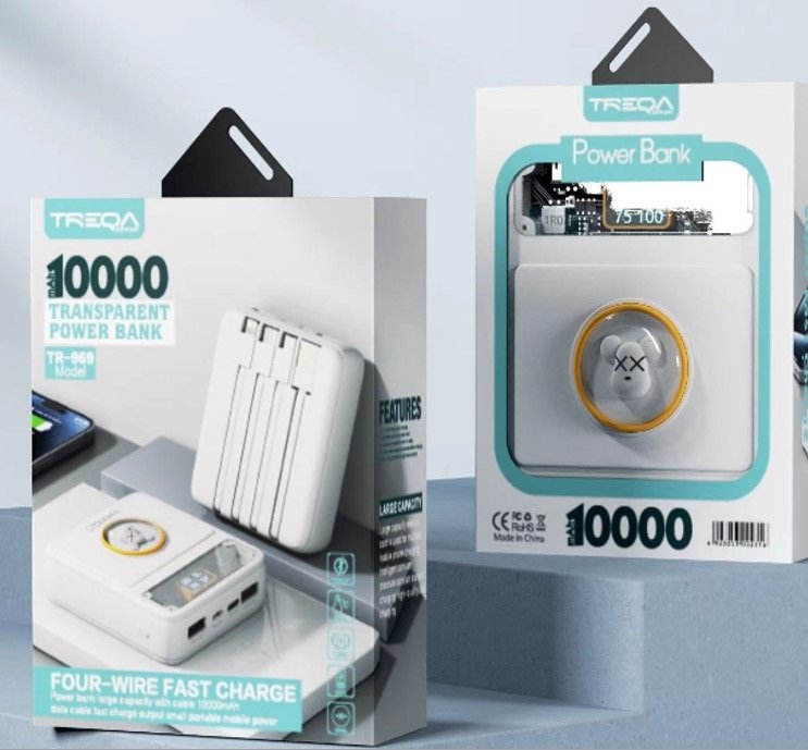 POWERBANK Treqa TR-969 de 10000 mAh con cables USB incorporados. - Imagen 3