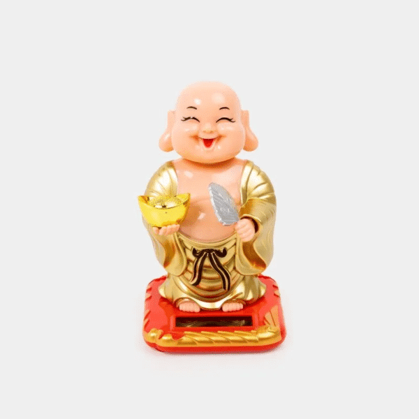 BUDA DORADO Solar con movimiento original Figura de 10.4 cm