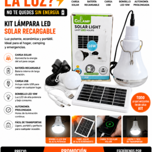 BOMBILLO PANEL SOLAR  CC LAMP CL508 10W para 4-6horas powerbank