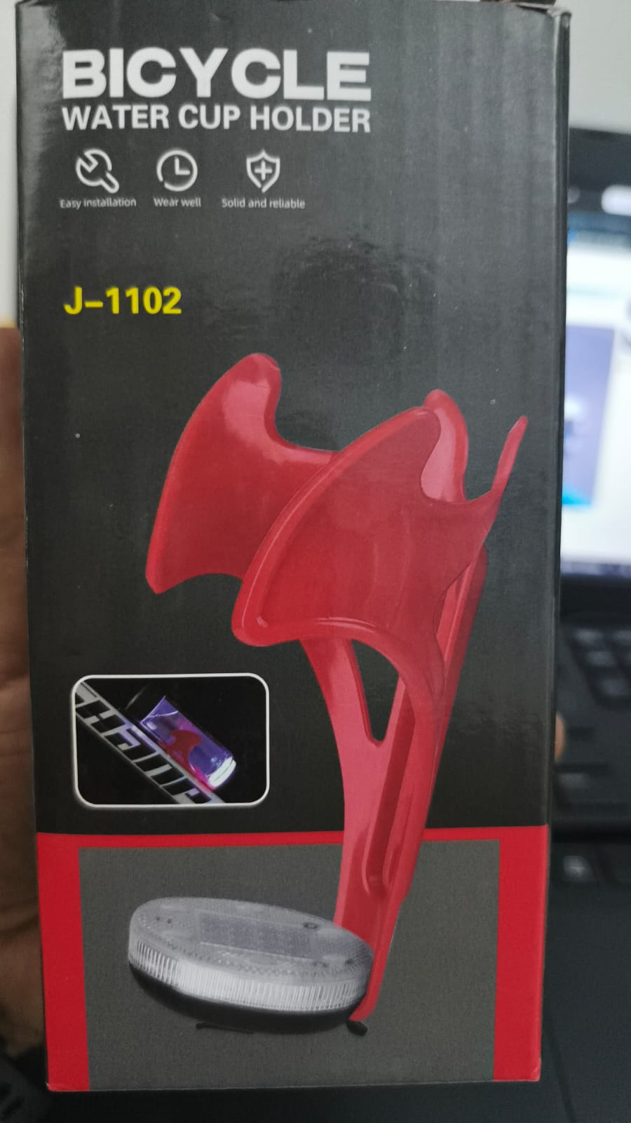 PORTA TERMO LAMPARA LED BICICLETA soporte botella j-1102 1101