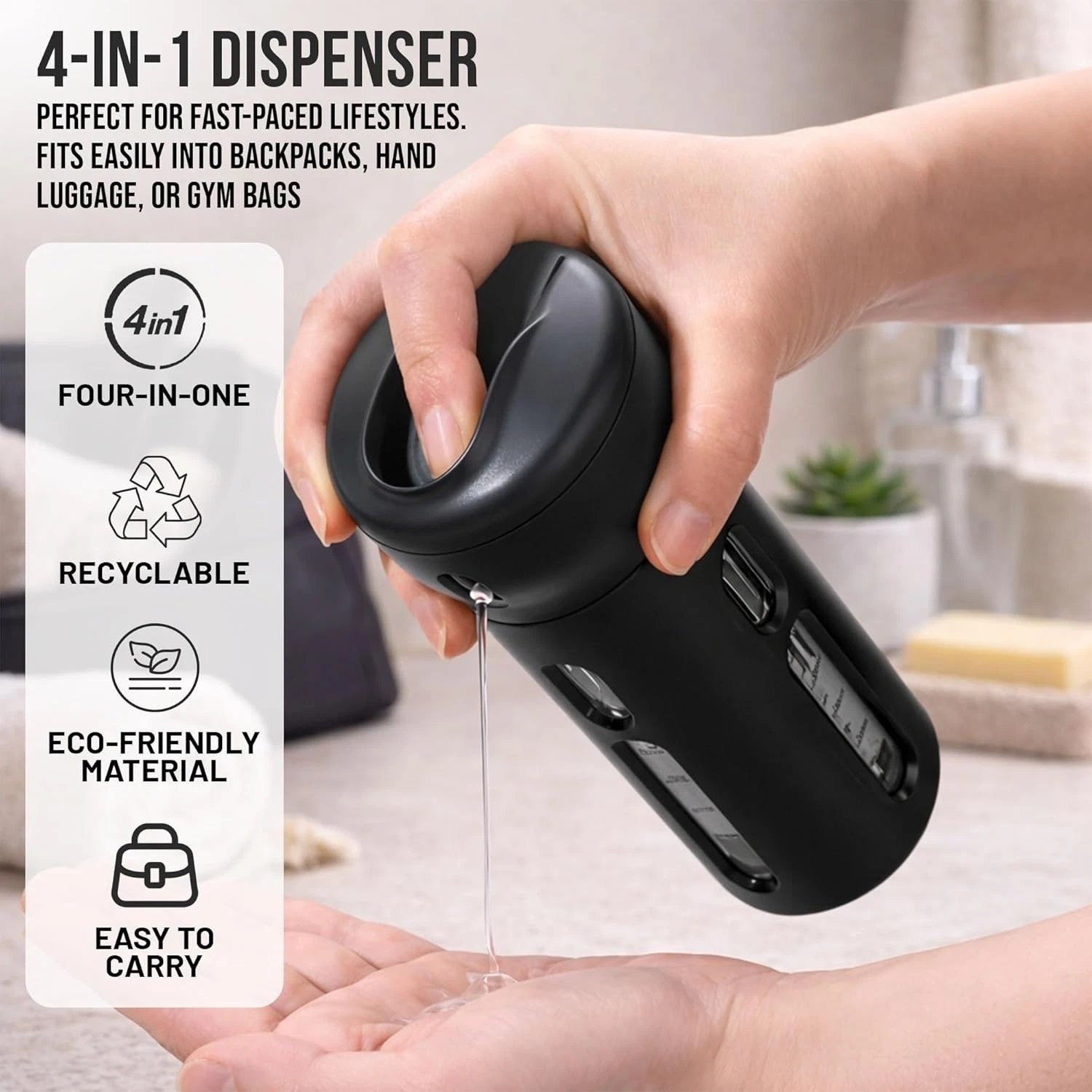 TERMO BOTELLA DISPENSADOR CREMA SMART TRAVEL BOTTES SET TSA01 - Imagen 3
