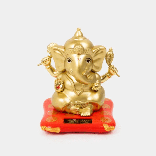 GANESHA DORADO Figura de elefante 11.4 cm Solar con movimiento original