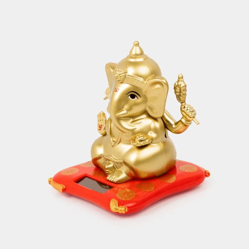 GANESHA DORADO Figura de elefante 11.4 cm Solar con movimiento original - Imagen 3