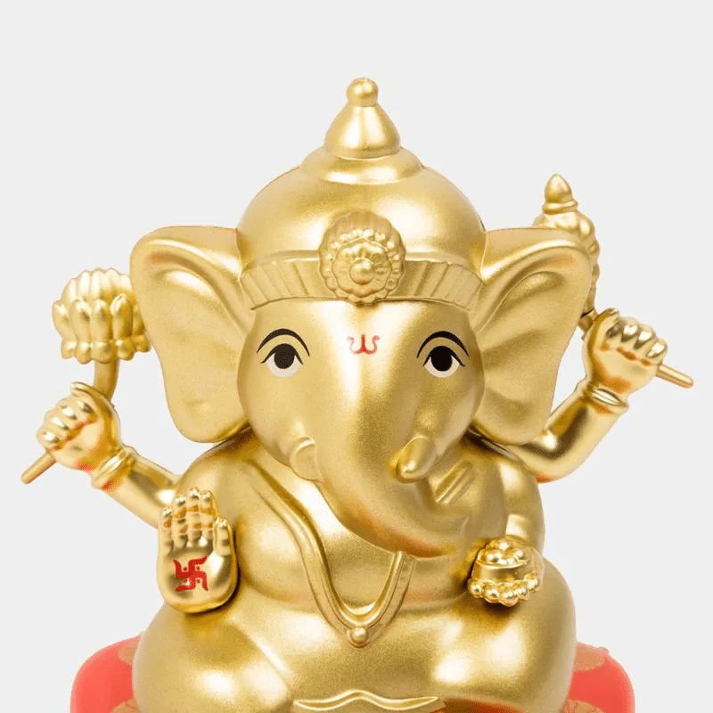 GANESHA DORADO Figura de elefante 11.4 cm Solar con movimiento original - Imagen 4