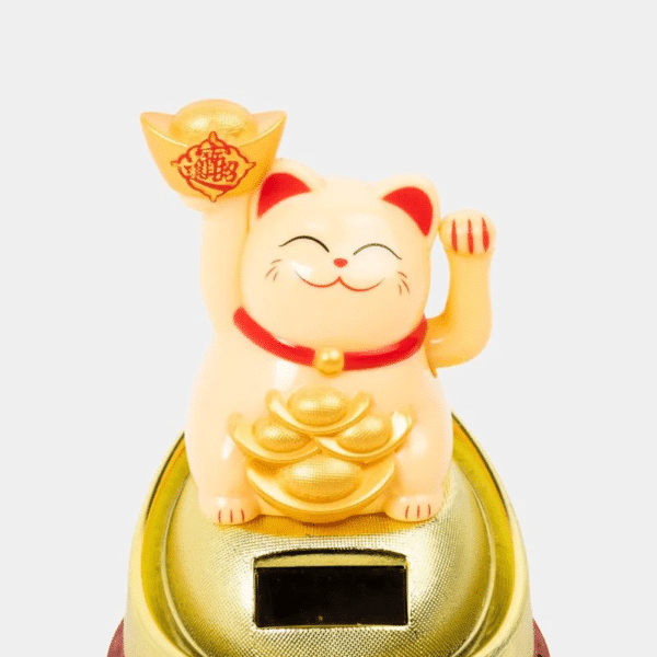 GATO DE LA FORTUNA solar  chino original Figura de 9.5 cm
