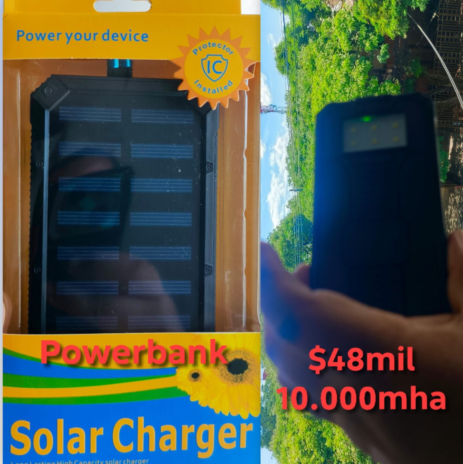 POWERBANK SOLAR original 10.000mHa Potente reflector 2usb (2x89mil) - Imagen 10