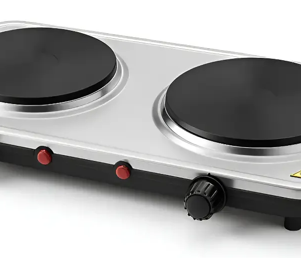 ESTUFA INOX DOBLE MINI ELECTRICA METAL PIEDRA SOKANI SK-5102 2000W