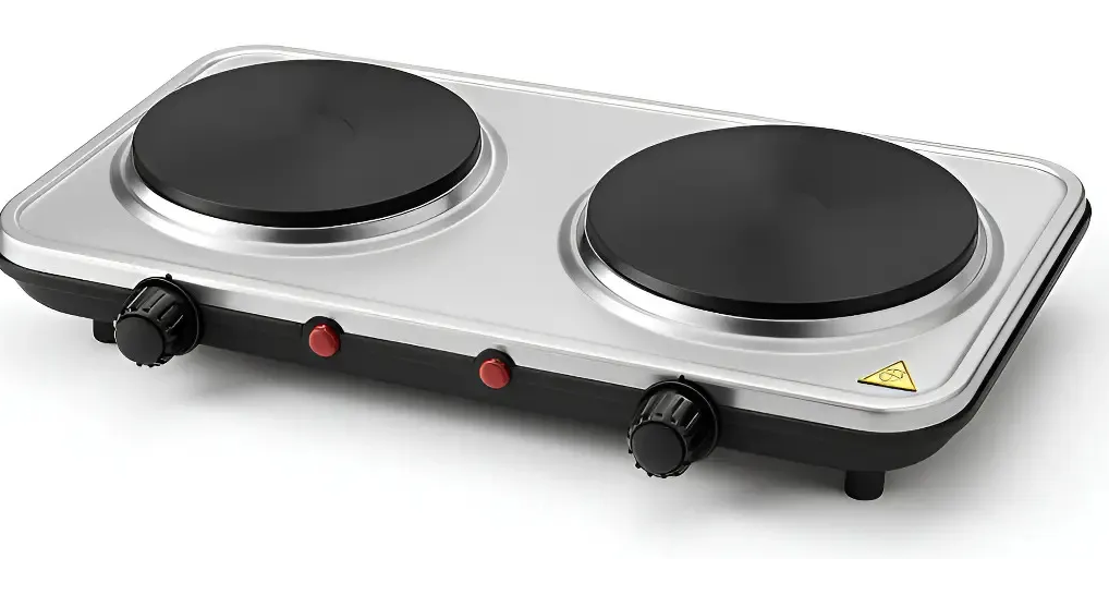 ESTUFA INOX DOBLE MINI ELECTRICA METAL PIEDRA SOKANI SK-5102 2000W