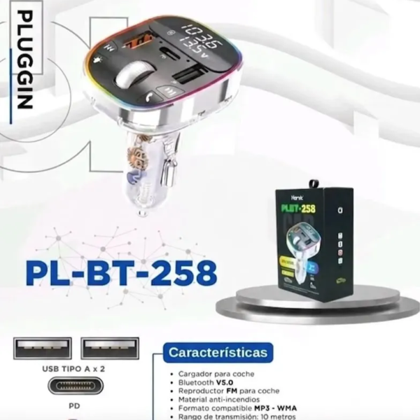 ADAPTADOR Bt Cargador Para Carro Harvic PL-BT258