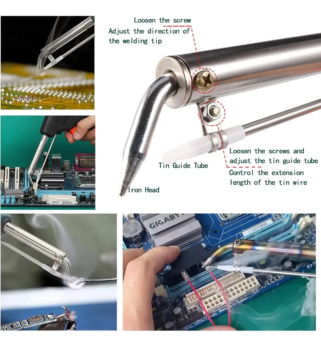 Soldador Pistola Automatico 60w Bs-565 + Accesorios 5pz bisutime - Imagen 2