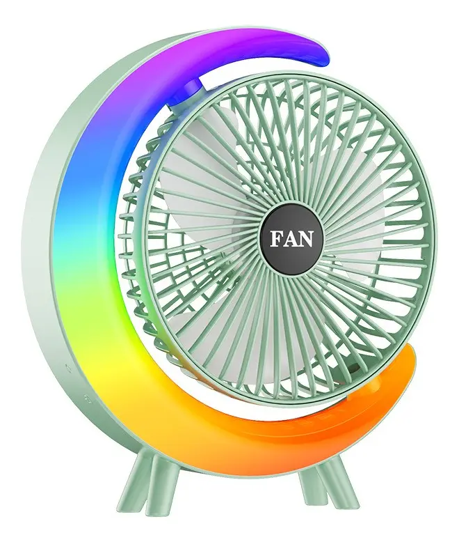 VENTILADOR LAMPARA 6" Led 24cms colorful desktop fan usb - Imagen 2