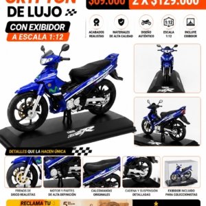 MOTOCICLETA CRYPTON DE LUJO REPLICA ESCALA 1:12 REF:500718 con exhibidor