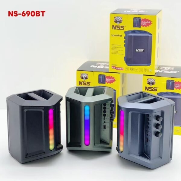 PARLANTE BLUETOOTH NSS 691BT RADIO FM LUCES COLOR