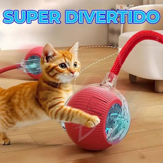 JUGUETE PELOTA MASCOTAS GATO P02 Interactiva Eléctrica para Gatos con Cuerda - Imagen 3