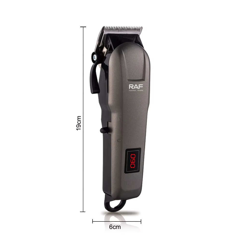 Maquina peluqueria peluquera con palanca patillera recargable tipo profesional Raf40000 1200mAH 6000RPM pantalla led usb - Imagen 4