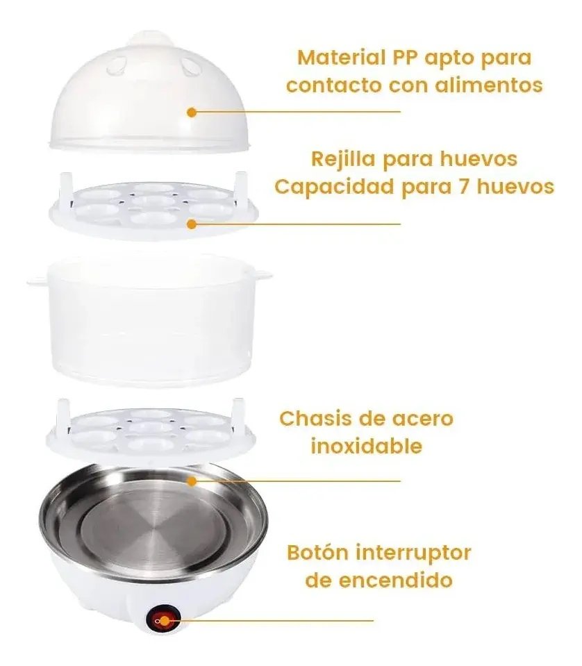 HERVIDOR HUEVOS Y VAPORERA VERDURAS 2 En 1 - Imagen 4