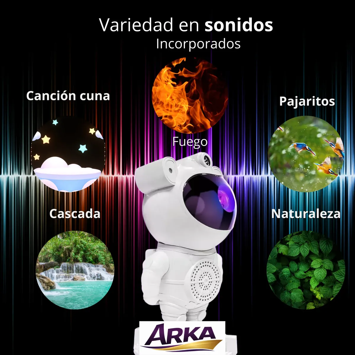 LAMPARA astronauta Galaxia Bluetooth Parlante Nebulosa A2403 - Imagen 4