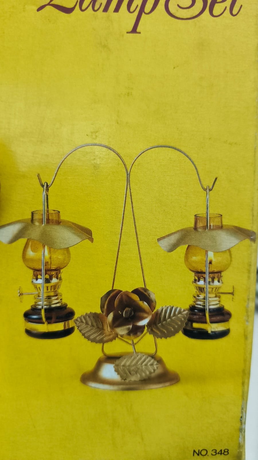 Lampara de aceite pebetero candelabro metal cobrizada decorativon twin oil lamp set - Imagen 3
