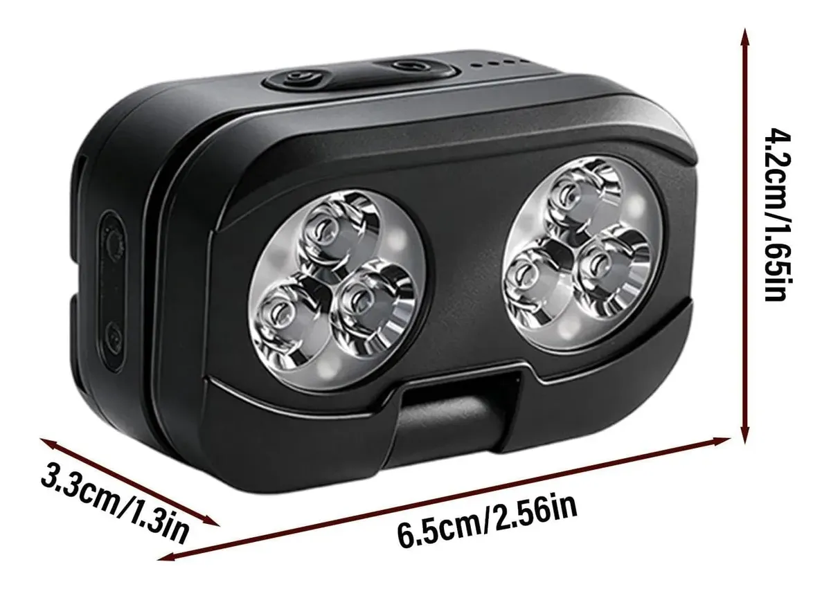 LINTERNA Minera cabeza con Sensor Movimiento Recargable Usb 6led - Imagen 3