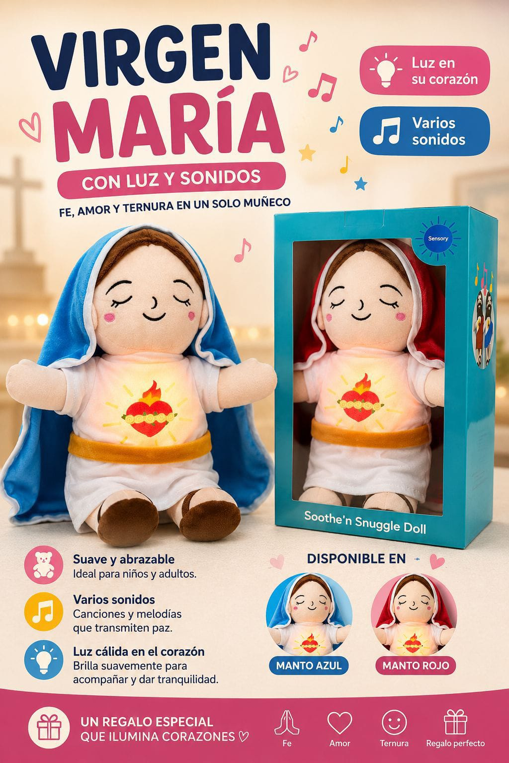 MUÑECO Peluche maria que Respira Movimiento