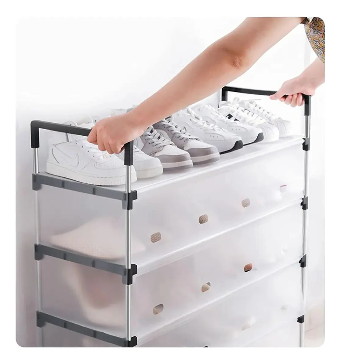 ORGANIZADOR CALZADO Zapatos Metálico 6NIVELES Tapa 109X64cm - Imagen 3